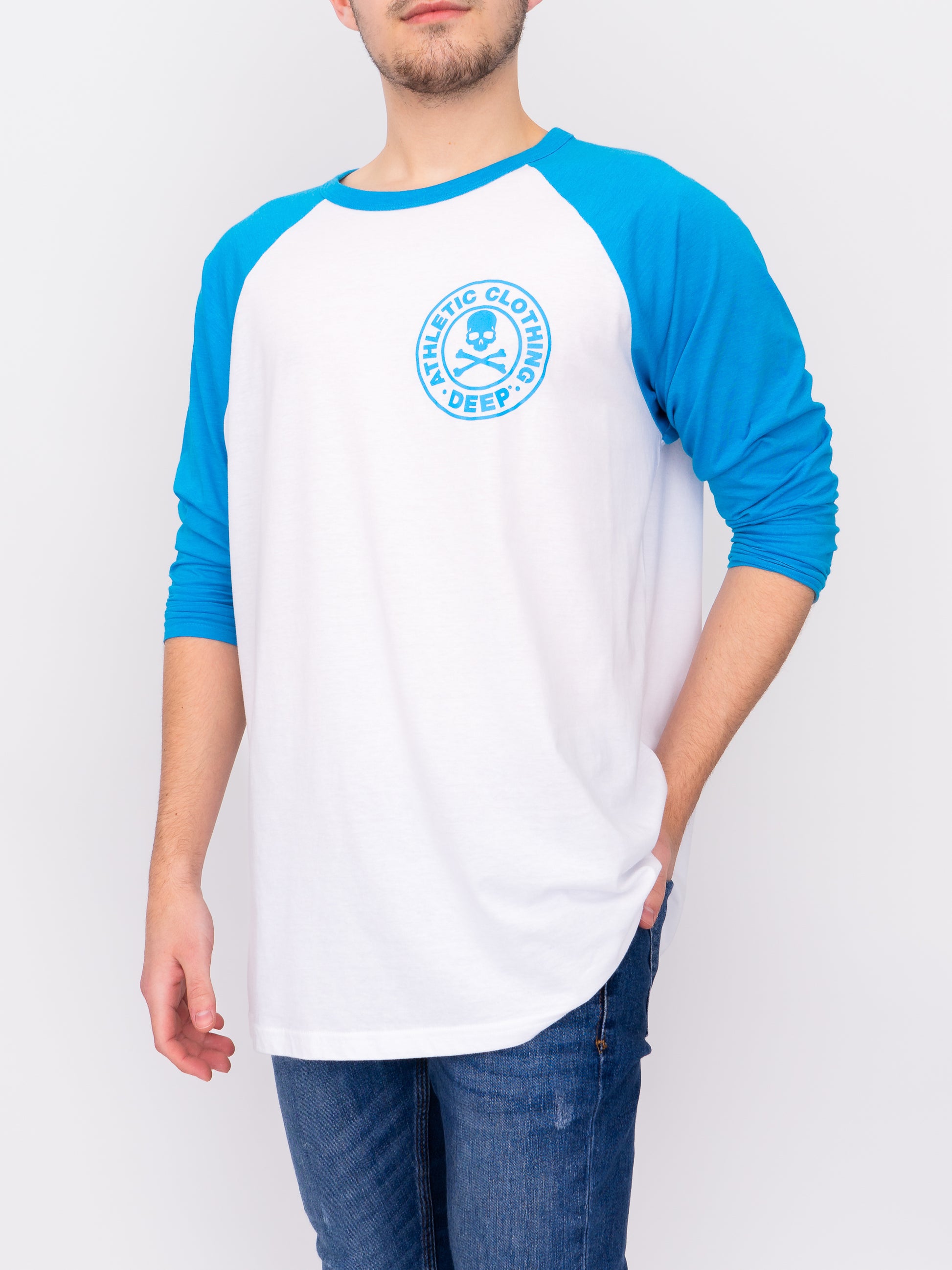 Athletic Baseball T-Shirt - Blue - DEEP Clothing