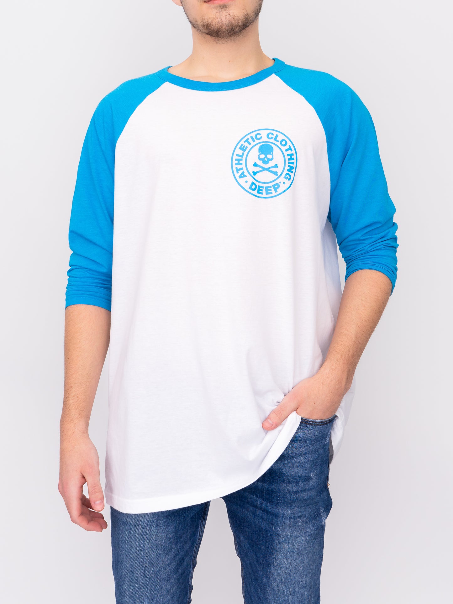 Athletic Baseball T-Shirt - Blue - DEEP Clothing