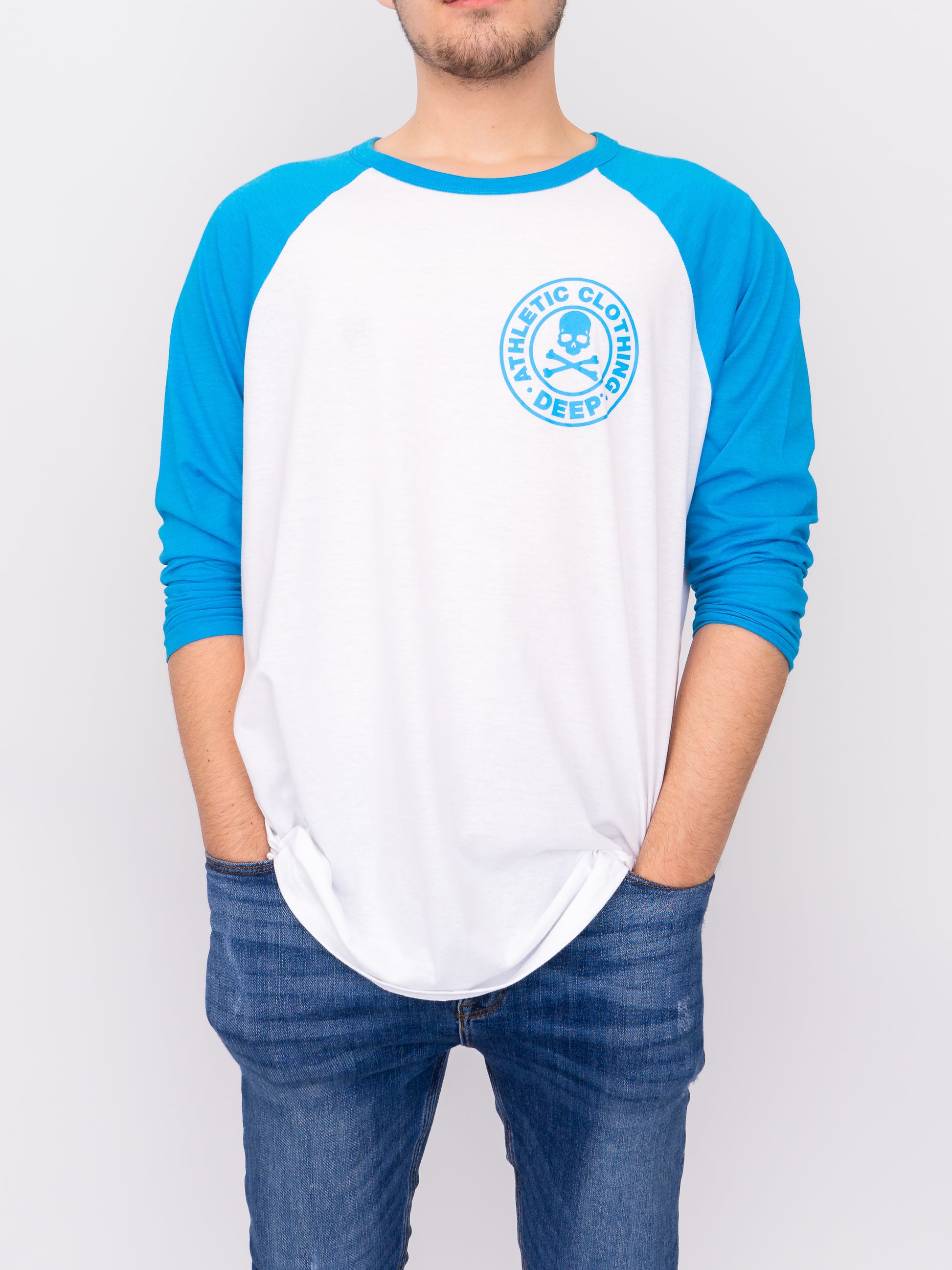 Athletic Baseball T-Shirt - Blue - DEEP Clothing