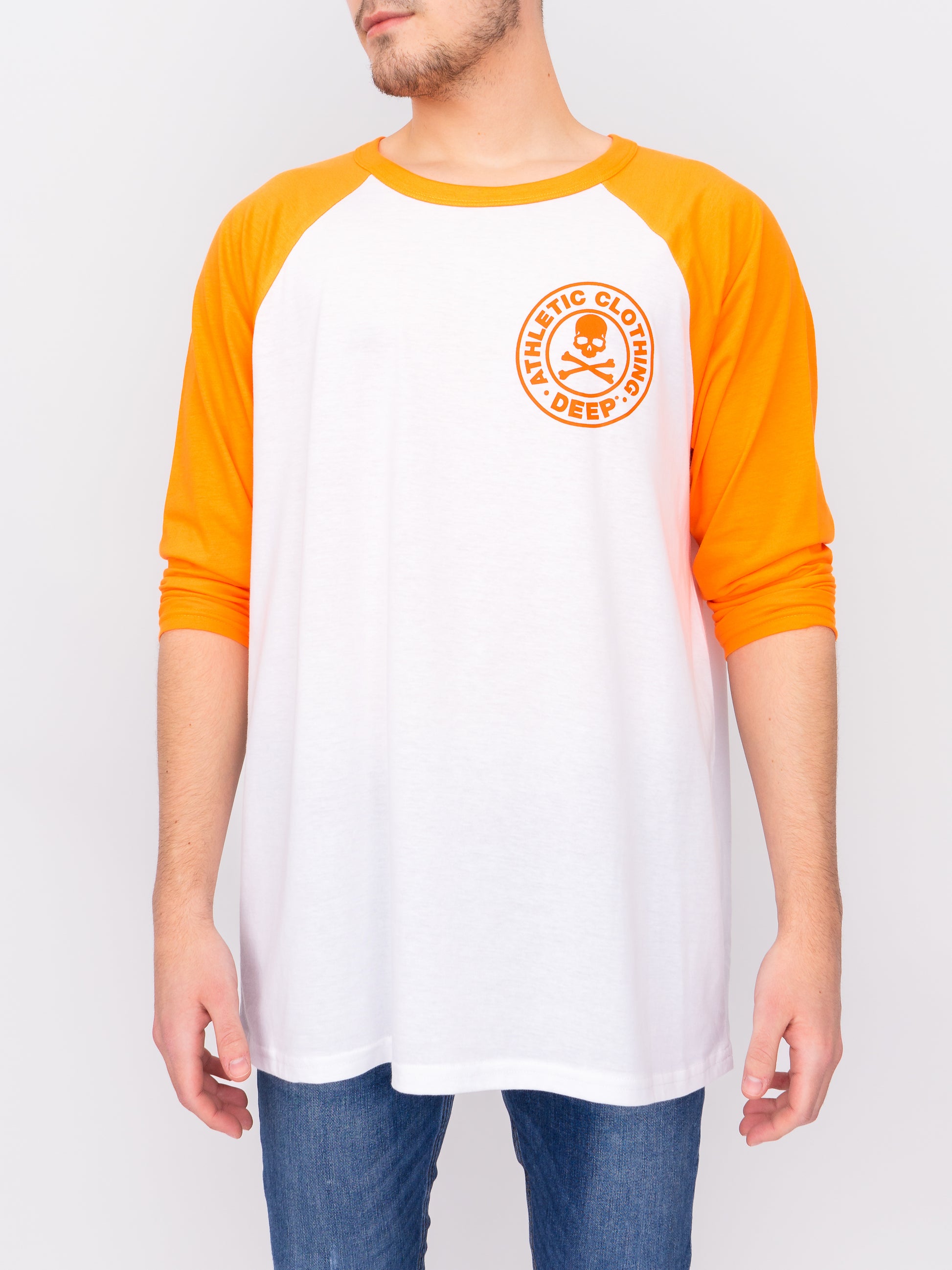 Athletic Baseball T-Shirt - Orange - DEEP Clothing