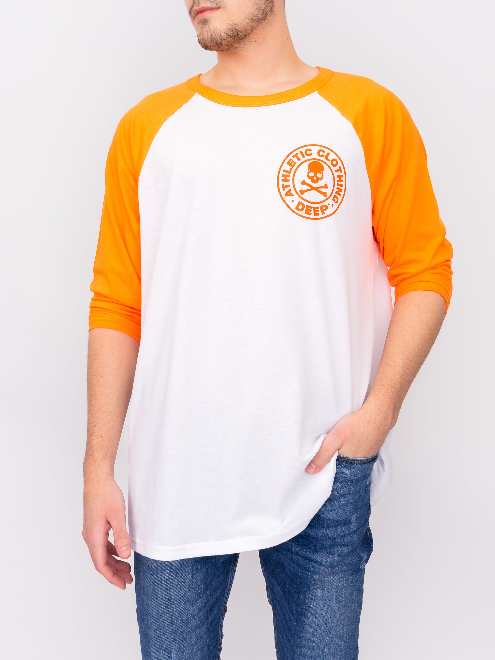 Athletic Baseball T-Shirt - Orange - DEEP Clothing