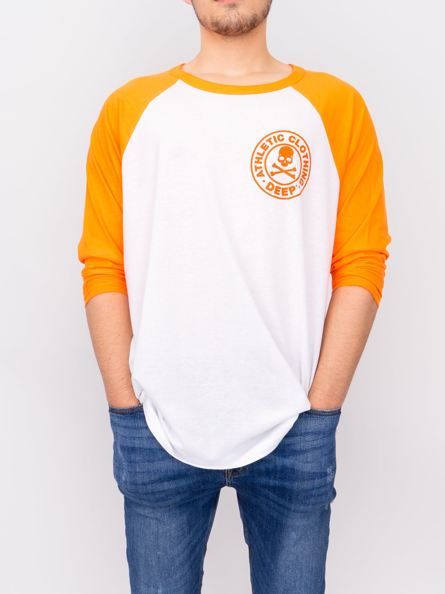 Athletic Baseball T-Shirt - Orange - DEEP Clothing