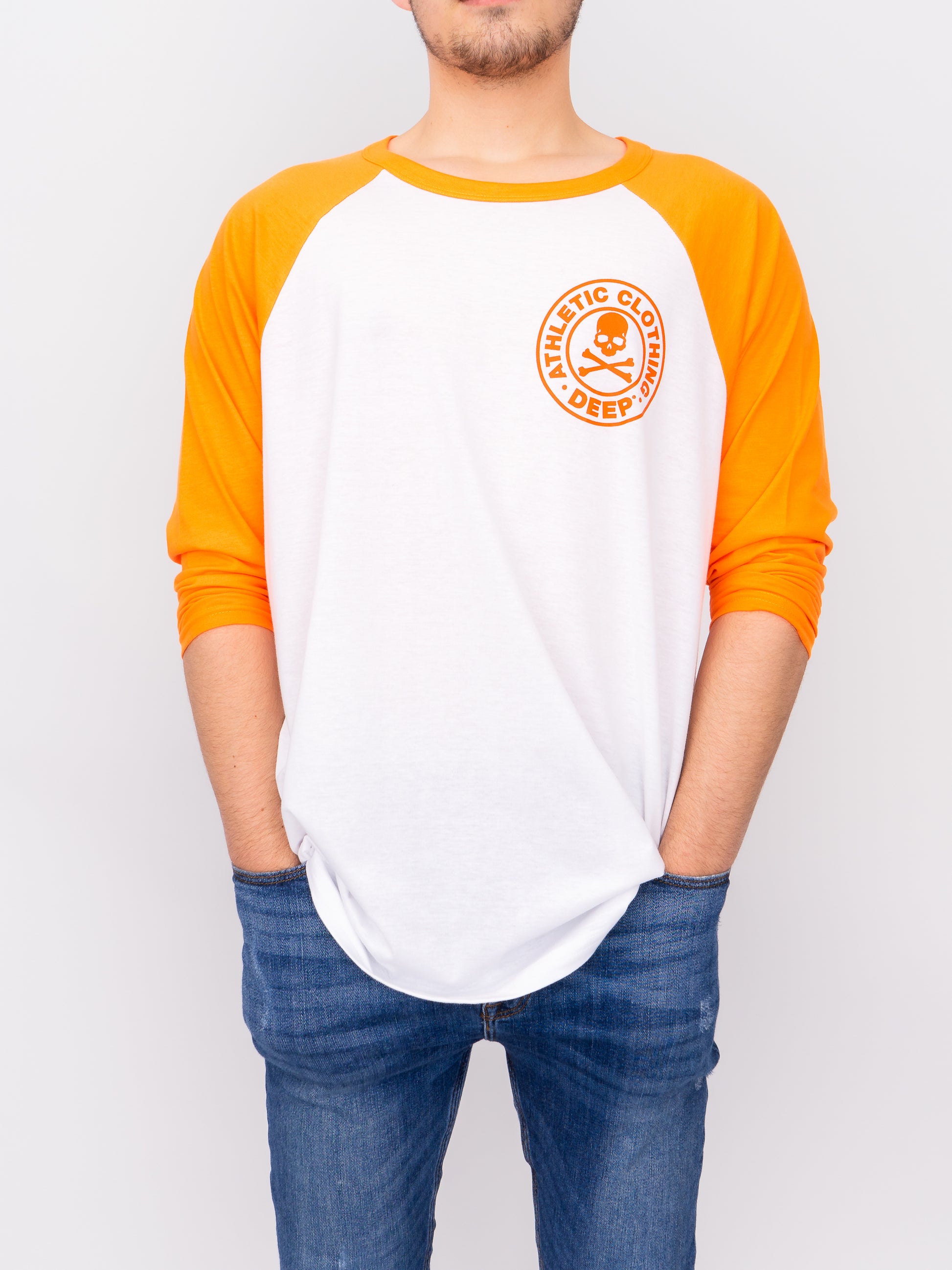 Athletic Baseball T-Shirt - Orange - DEEP Clothing