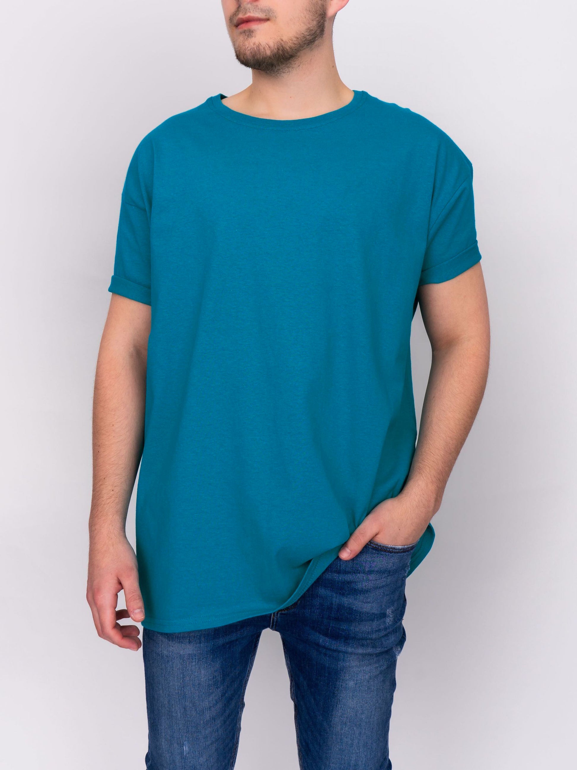 Oversize T-Shirt in Teal Marl - DEEP Clothing
