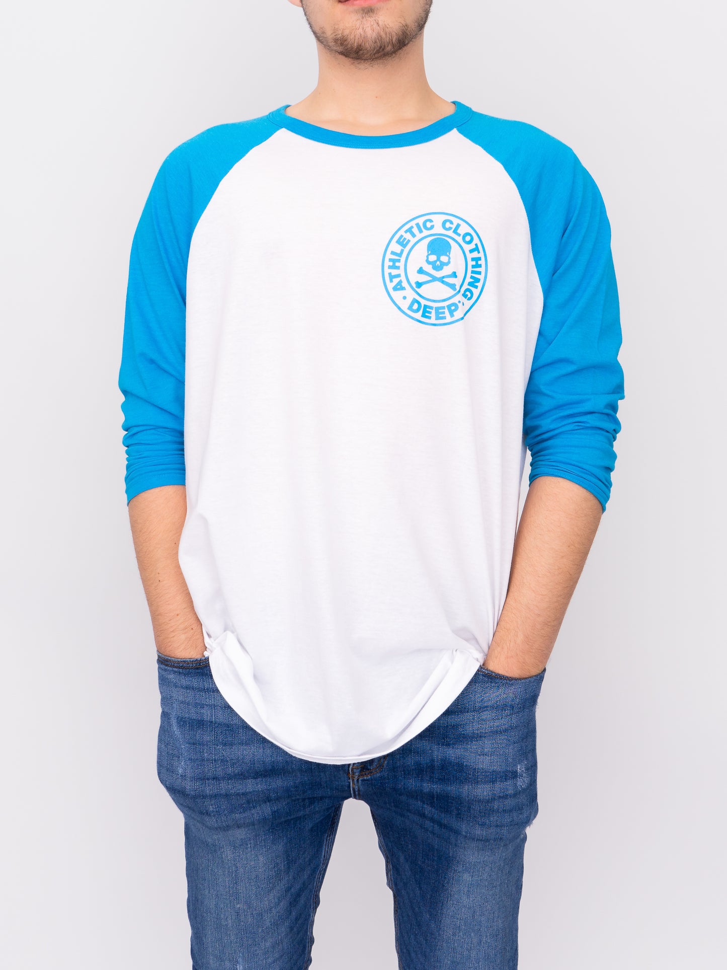 Athletic Baseball T-Shirt - Blue - DEEP Clothing