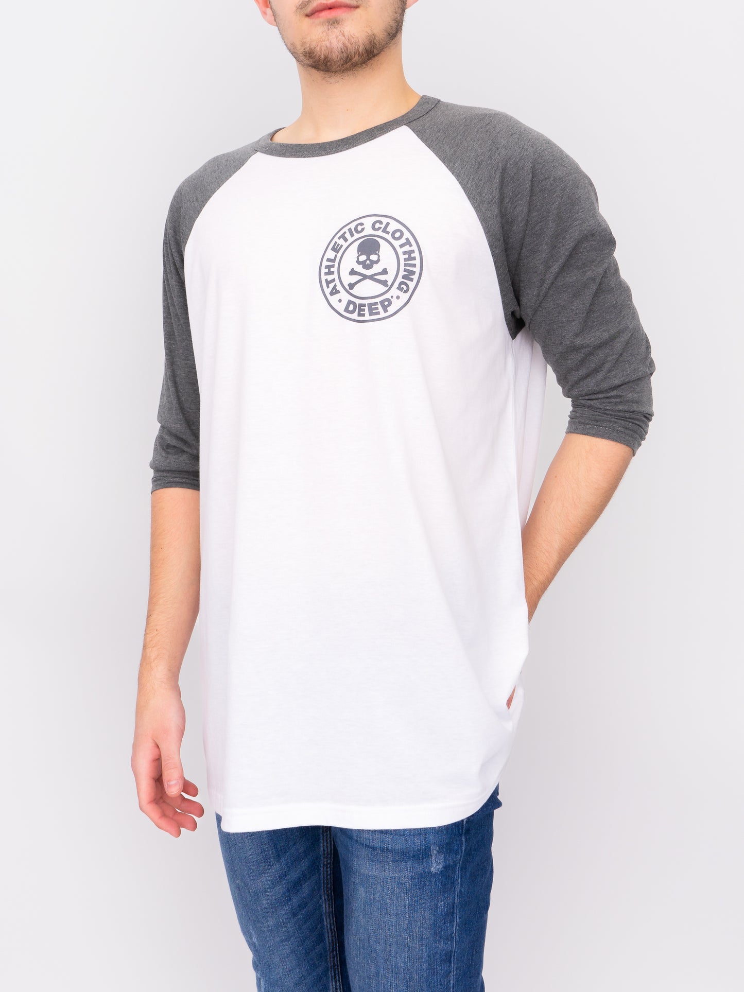 Athletic Baseball T-Shirt - Grey - DEEP Clothing