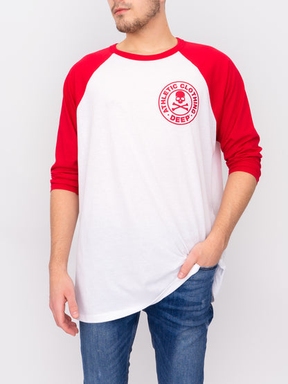 Athletic Baseball T-Shirt - Red - DEEP Clothing