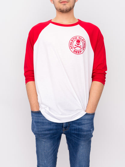 Athletic Baseball T-Shirt - Red - DEEP Clothing
