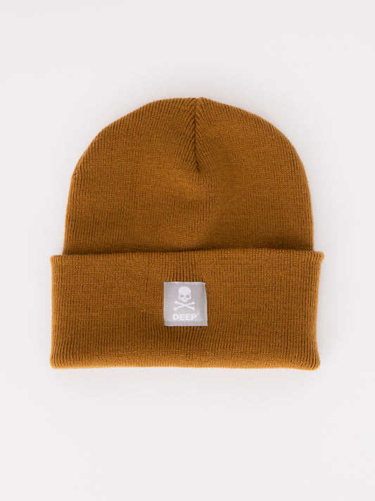 Crossbones Beanie Hat - Caramel - DEEP Clothing