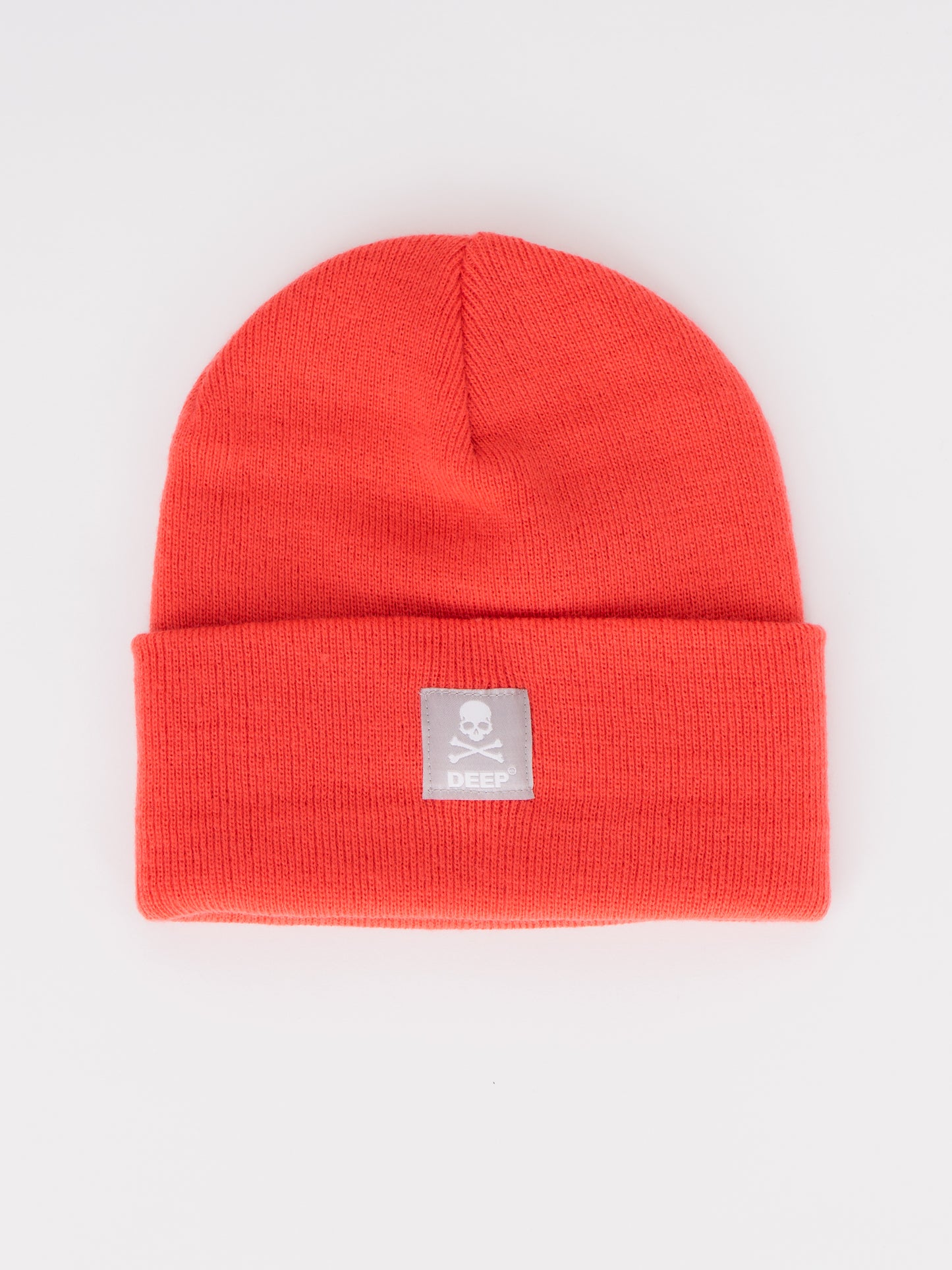 Crossbones Beanie Hat - Coral - DEEP Clothing