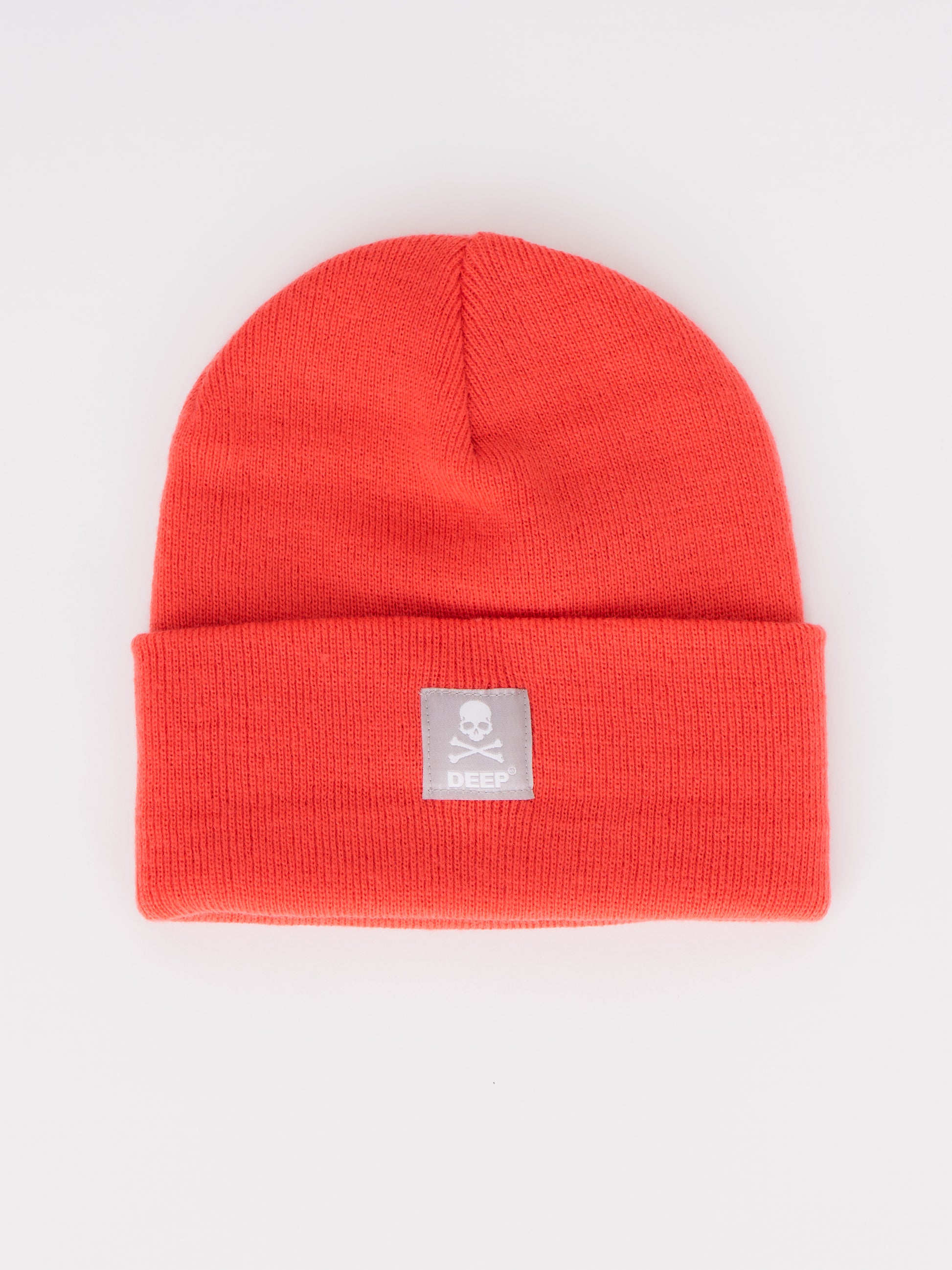 Crossbones Beanie Hat - Coral - DEEP Clothing