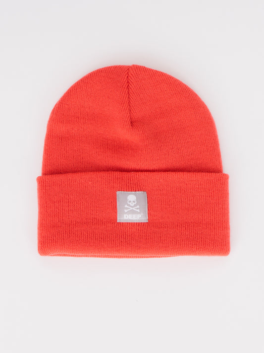Crossbones Beanie Hat - Coral - DEEP Clothing