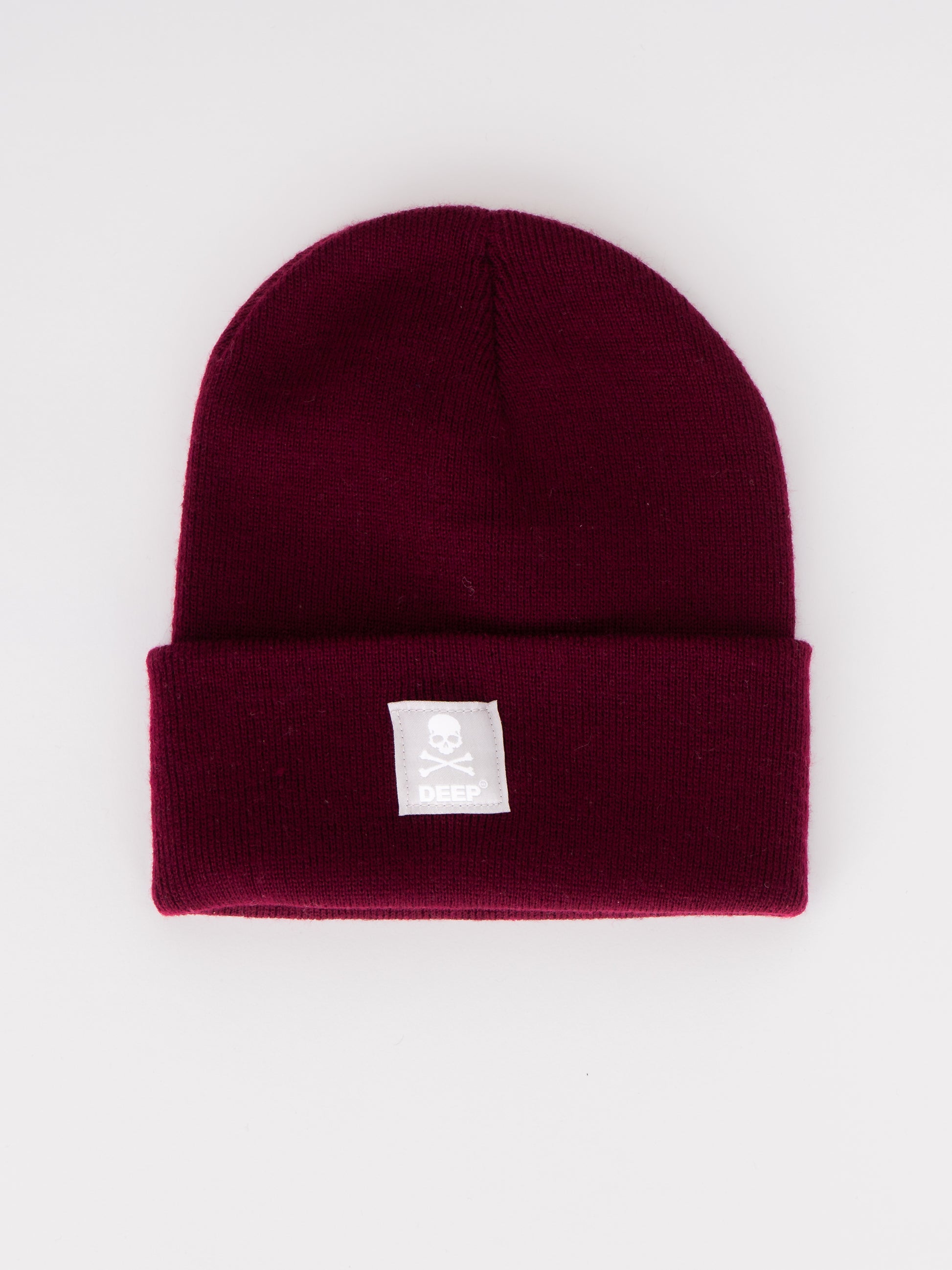 Crossbones Beanie Hat - White - DEEP Clothing
