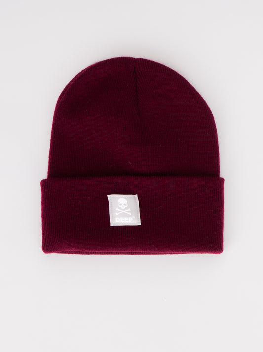 Crossbones Beanie Hat - White - DEEP Clothing