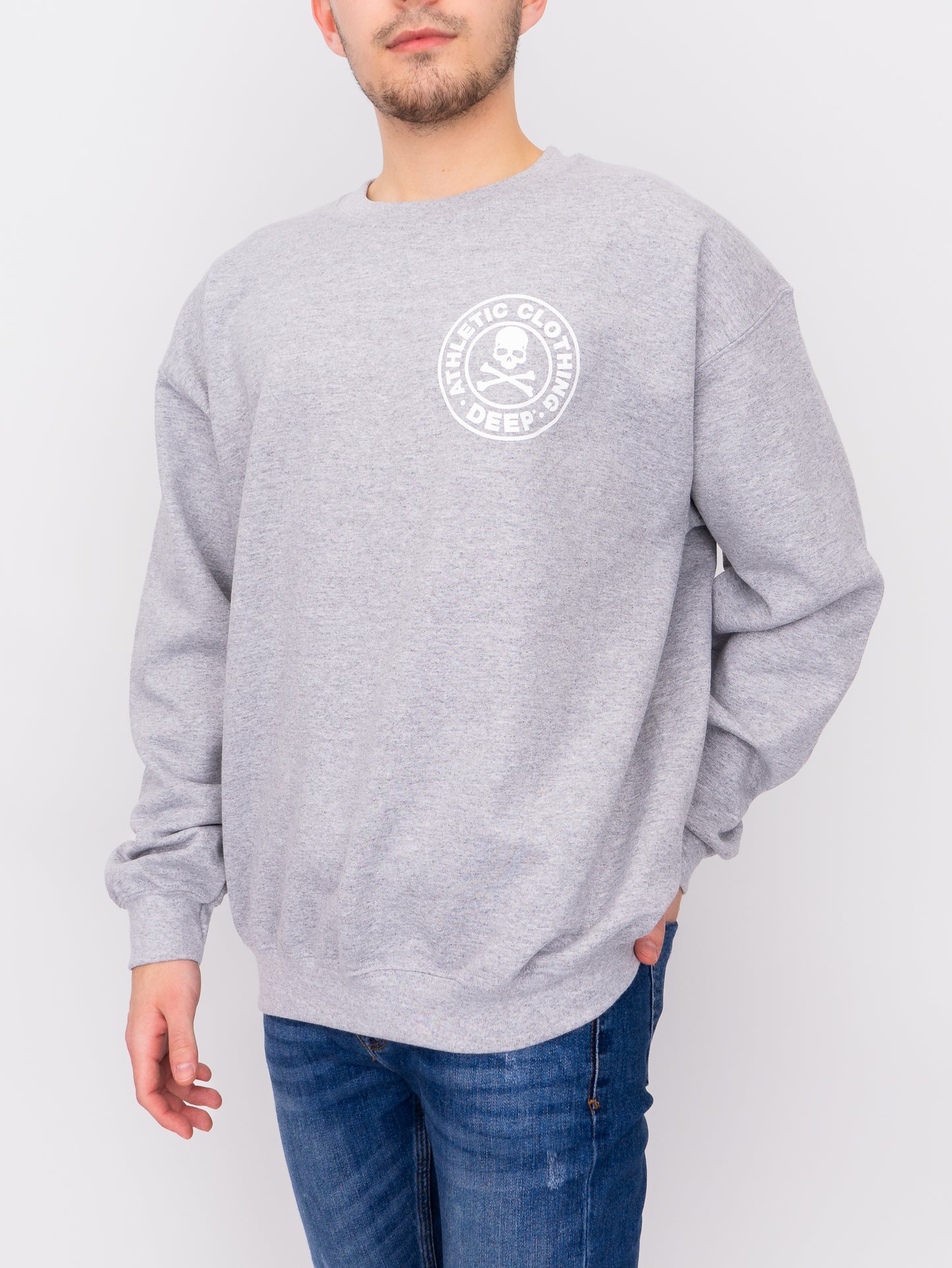 Athletic Crew Neck Sweatshirt - Sports Grey - DEEP Clothing