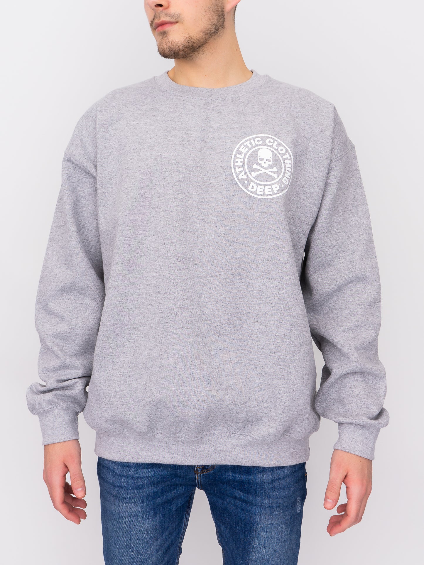 Athletic Crew Neck Sweatshirt - Sports Grey - DEEP Clothing