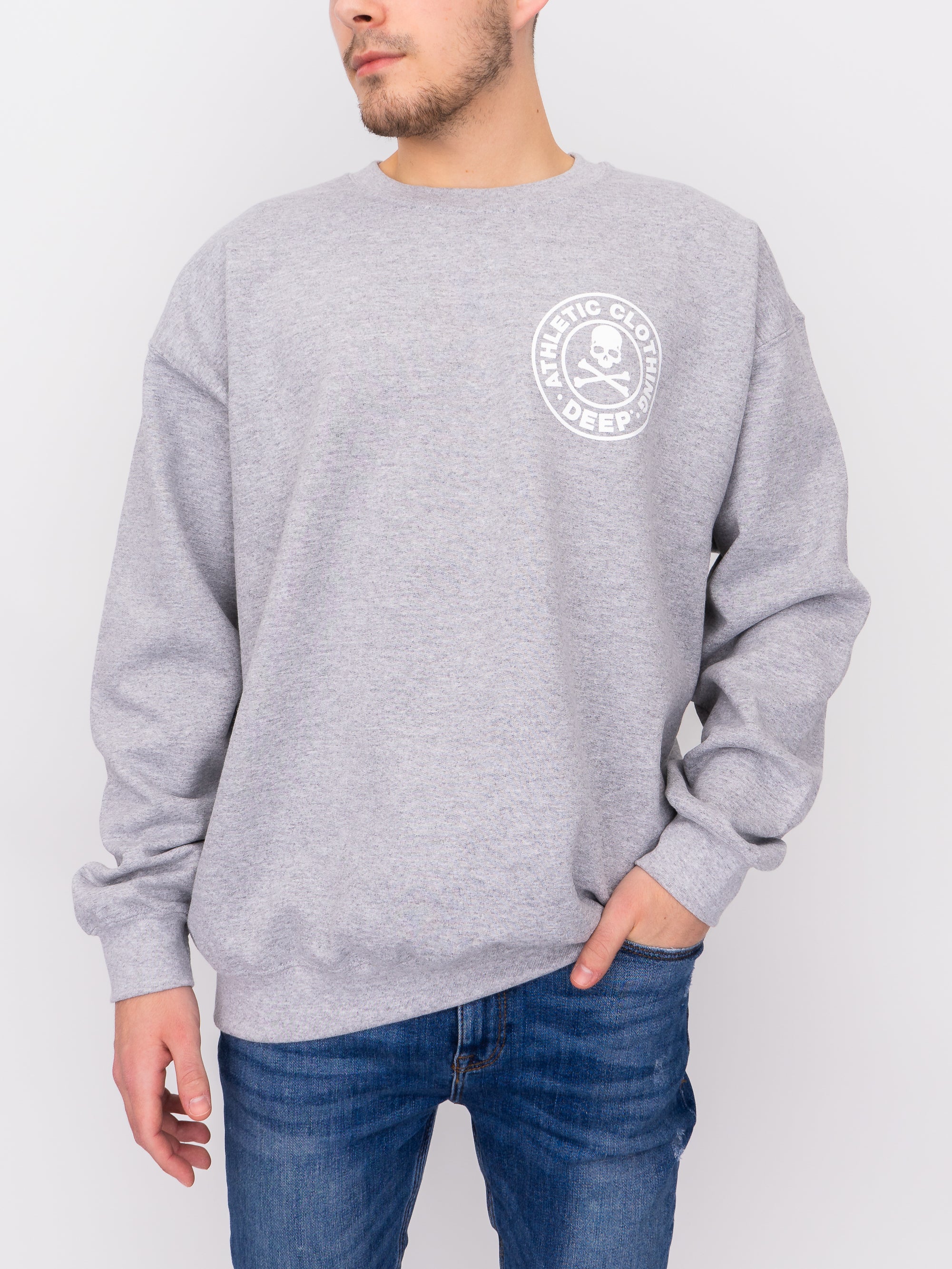 Athletic crew neck sweater on sale