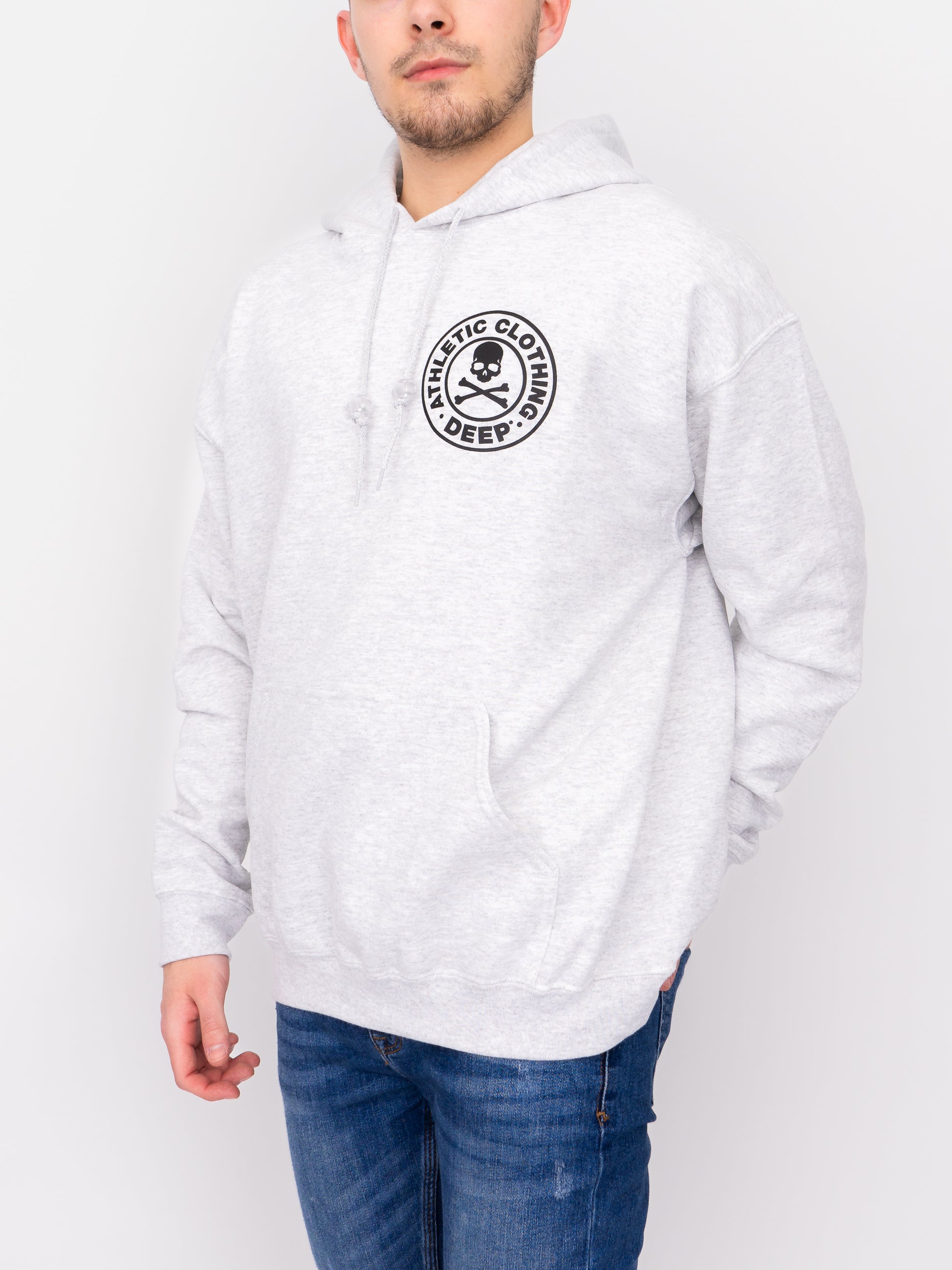 Athletic Hooded Sweatshirt - Ash Grey - DEEP Clothing