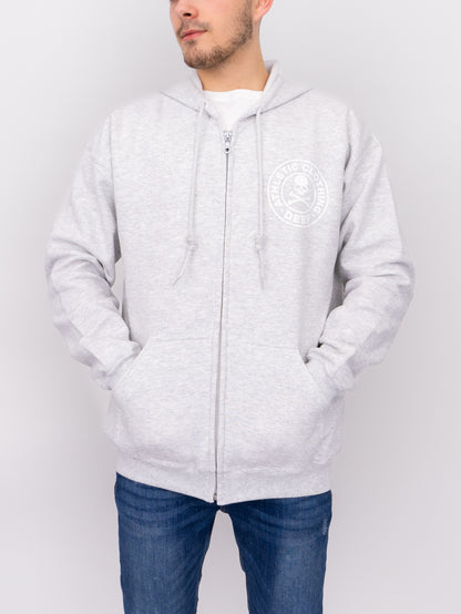 Athletic Hooded Sweatshirt (Zip) - Ash Grey - DEEP Clothing