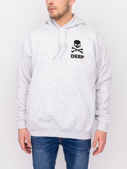 Crossbones Hooded Sweatshirt - Ash Grey - DEEP Clothing