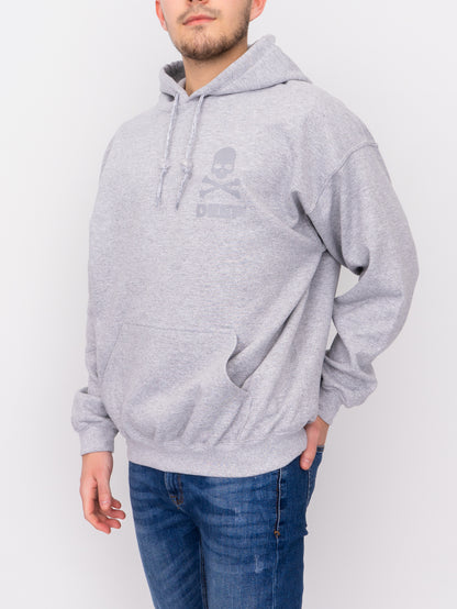 Crossbones Hooded Sweatshirt - Sport Grey - Grey - DEEP Clothing