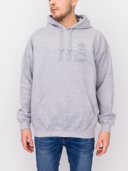 Crossbones Hooded Sweatshirt - Sport Grey - Grey - DEEP Clothing