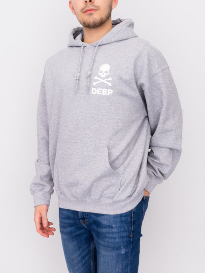 Crossbones Hooded Sweatshirt - Sport Grey - DEEP Clothing