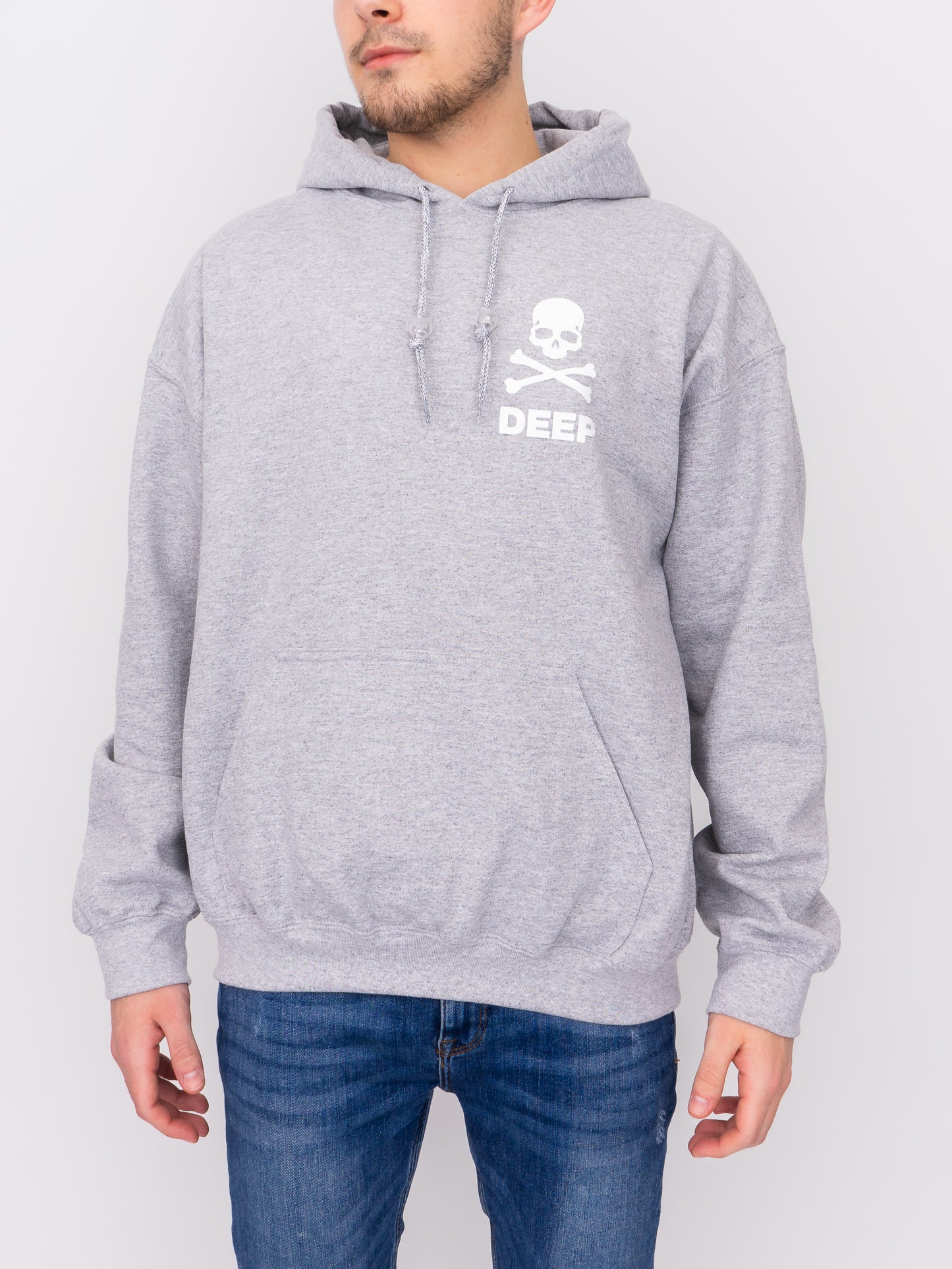 Crossbones Hooded Sweatshirt - Sport Grey - DEEP Clothing