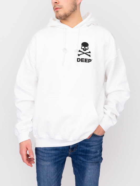 Crossbones Hooded Sweatshirt - White - DEEP Clothing