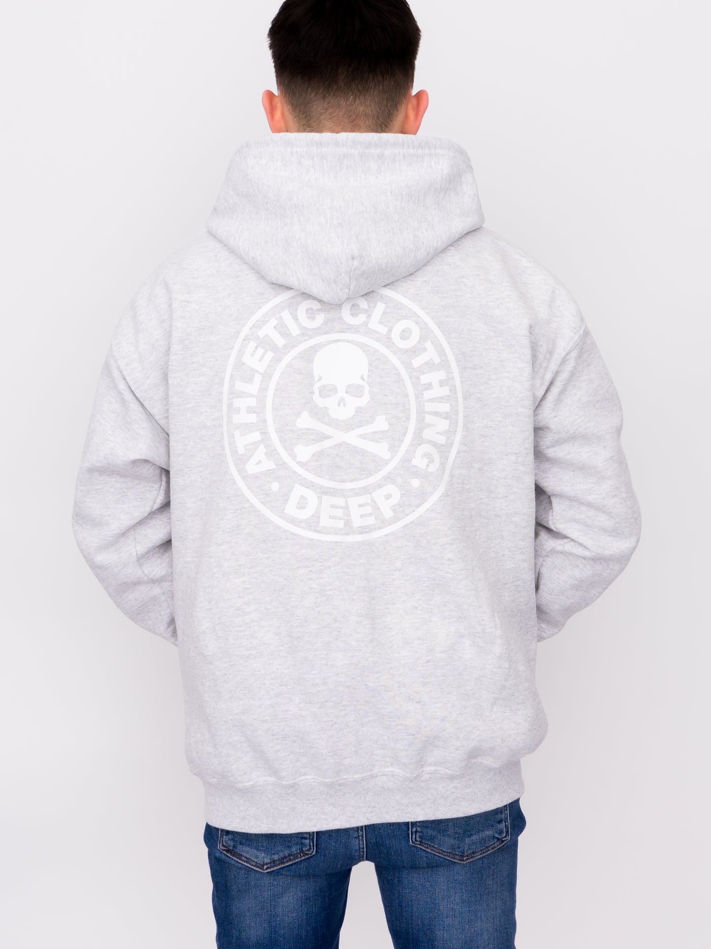 Athletic Hooded Sweatshirt (Zip) - Ash Grey - DEEP Clothing