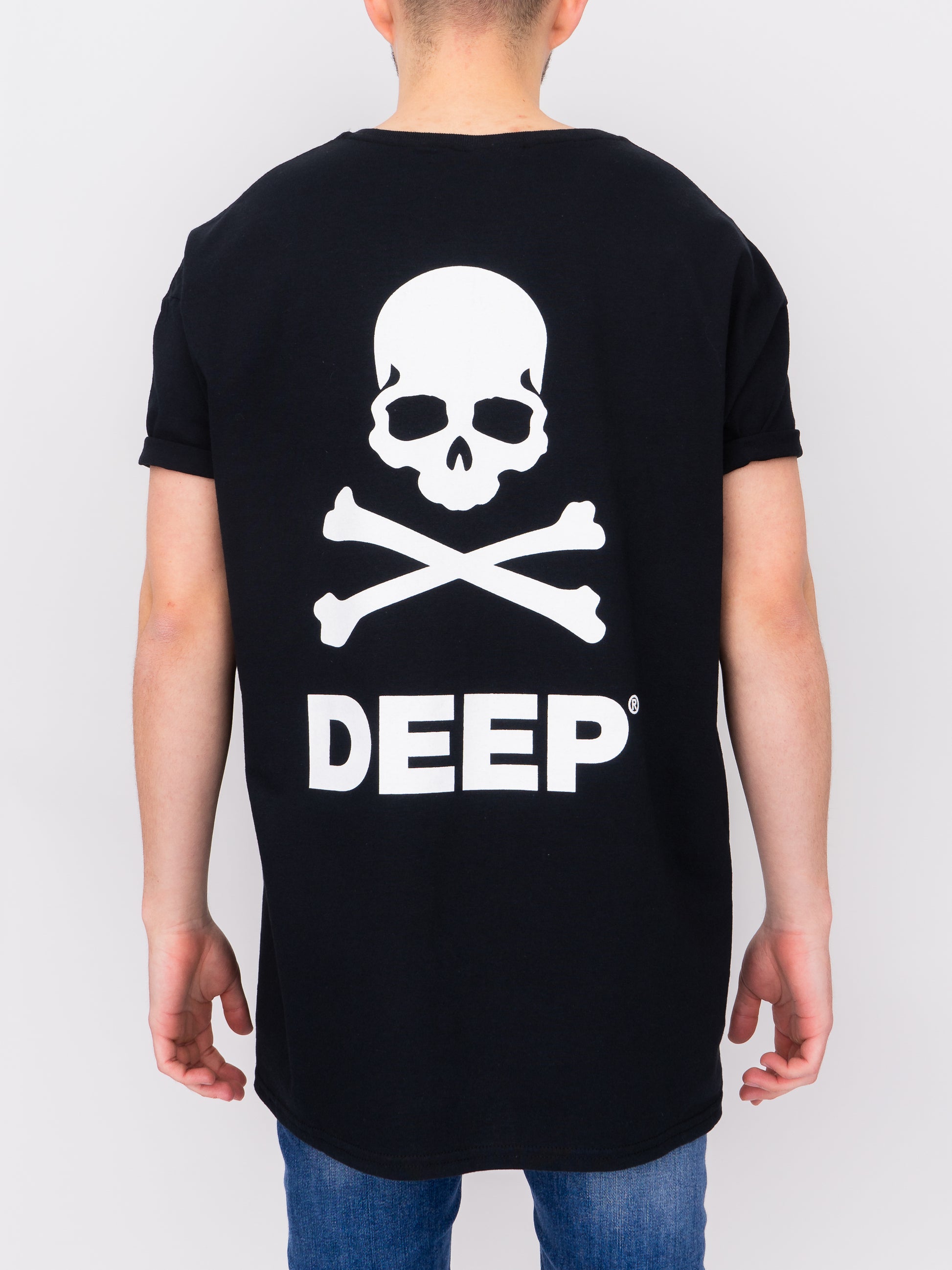 Crossbones Oversize T-Shirt - Black / White - DEEP Clothing