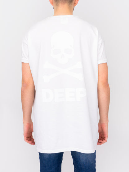 Crossbones Oversize T-Shirt - White / White - DEEP Clothing