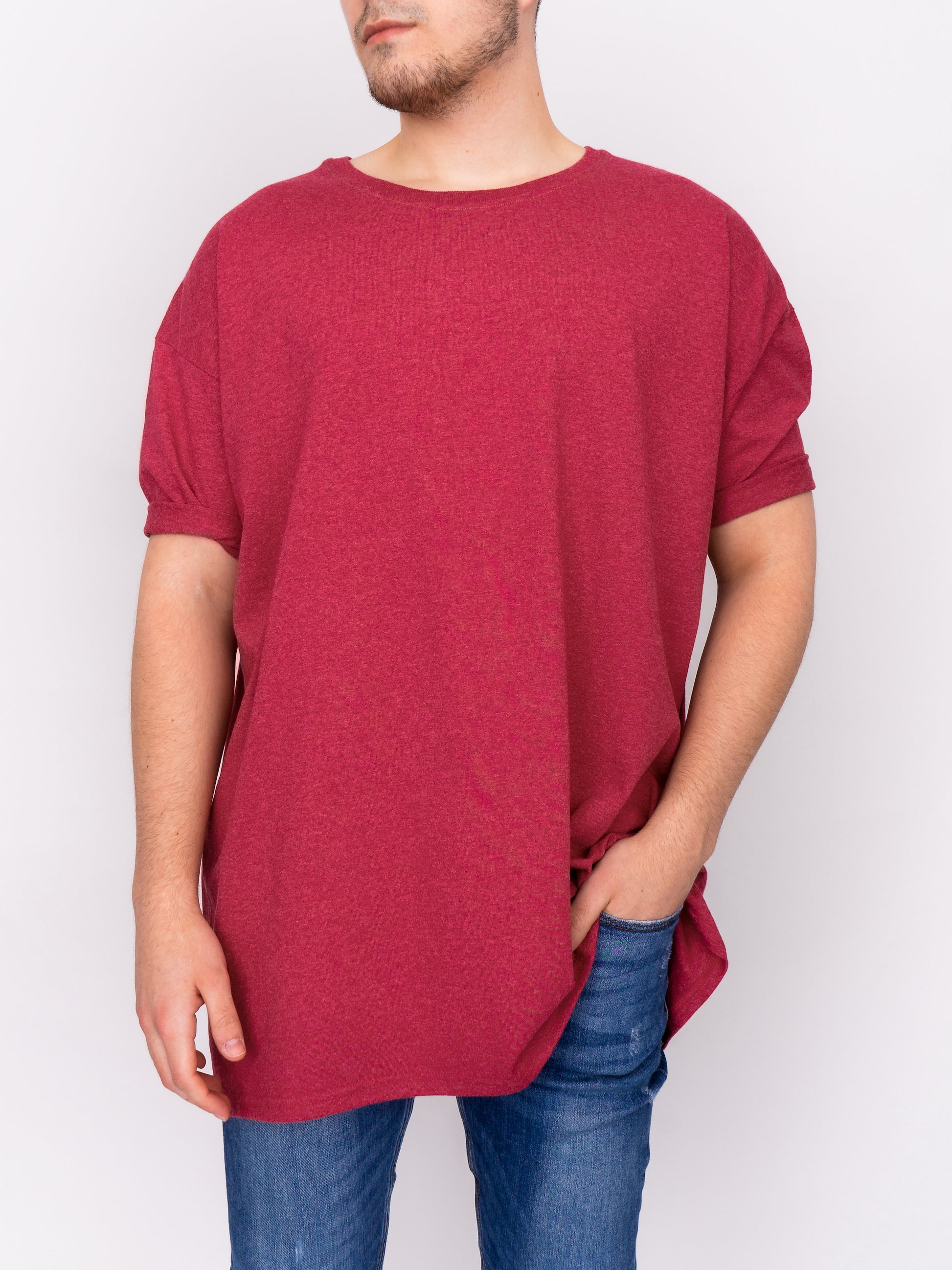 Oversize T-Shirt - Heather Cardinal - DEEP Clothing