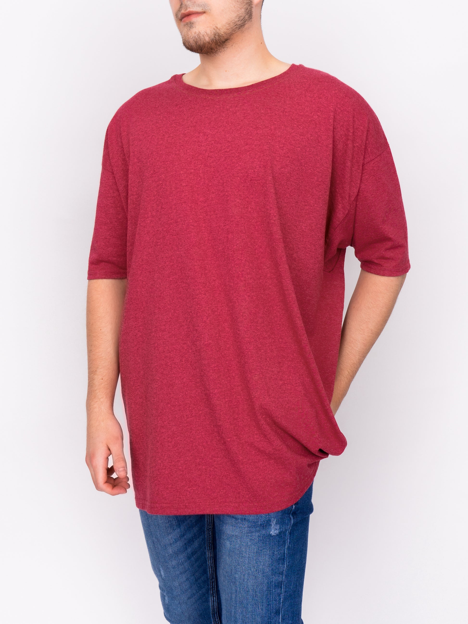 Oversize T-Shirt - Heather Cardinal - DEEP Clothing