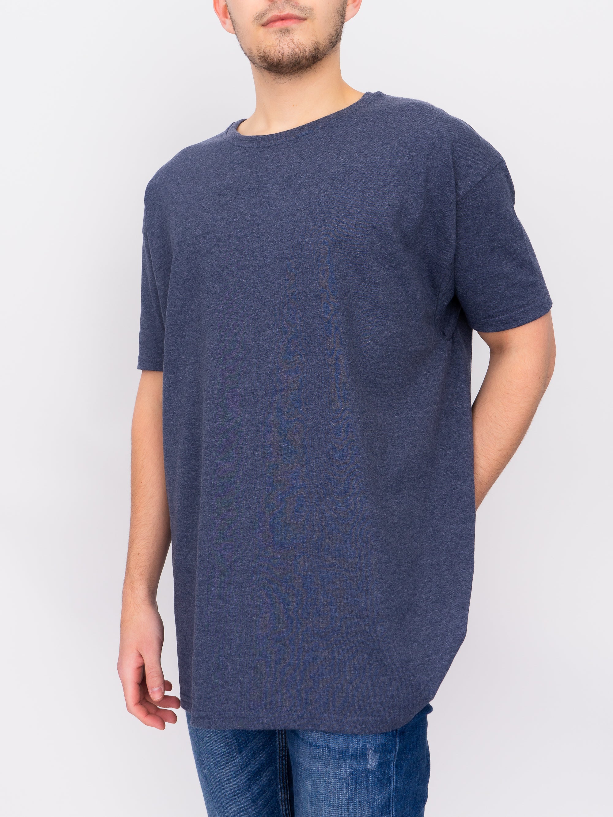 Oversize T-Shirt in Heather Navy - DEEP Clothing