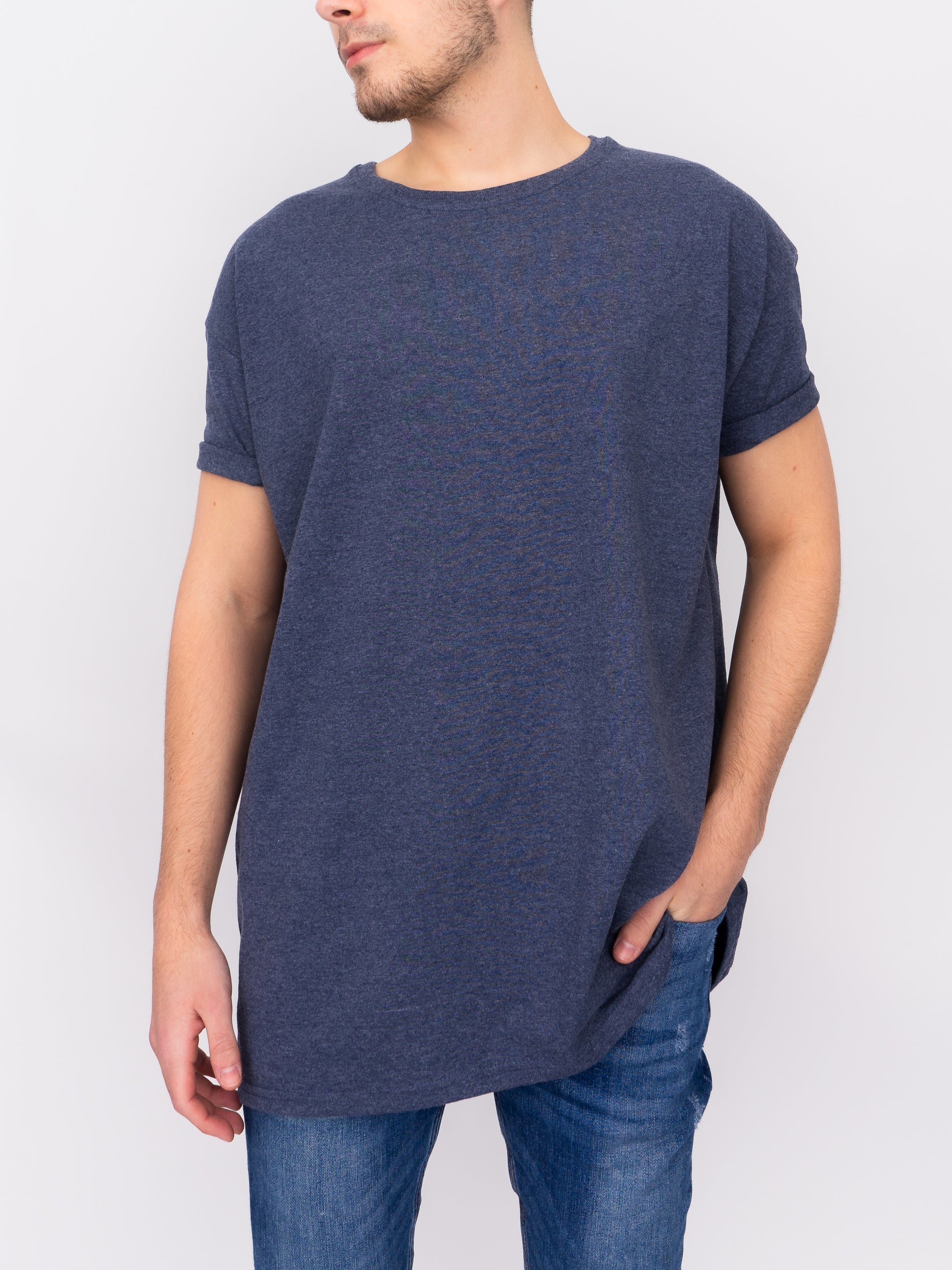 Oversize T-Shirt - Heather Navy - DEEP Clothing